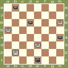 w16 9 ходов 1.e3-f4 e1-f2 2.h6-g7 f2-c5 3.g7-h8 c5-a3 4.b2-g7 a3-c1 5.g7-h6 c1:g5 6.h6:c7 b8:d6 7.h8-d4 h4-g3 8.d4-g1 g3-h2 9.a5-b6 d6-c5 10.b6:d4